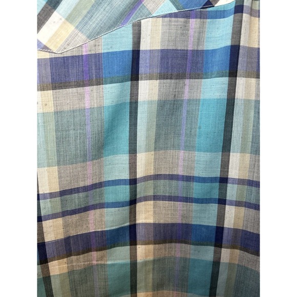 Vintage Wrangler Cowboy Cut X-Long Tails Snap Plaid Size 16.5x33Regular Fit - Picture 7 of 7